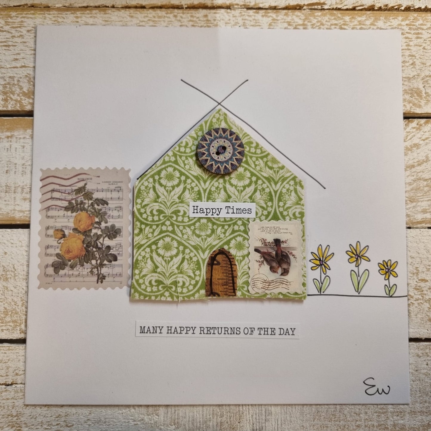 Seaside Canvas Greeting Cards 'Many Happy Returns'