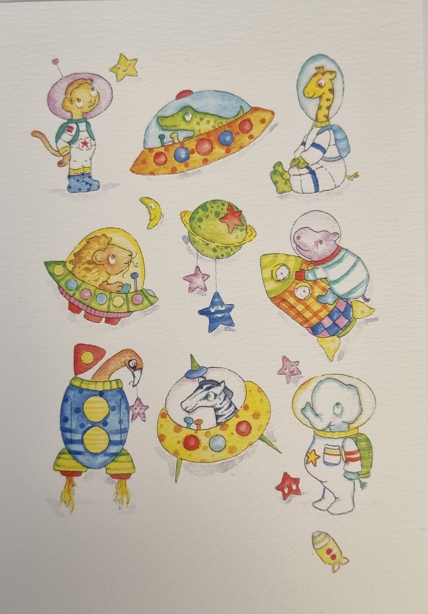 Monkey Boo Cards - Space