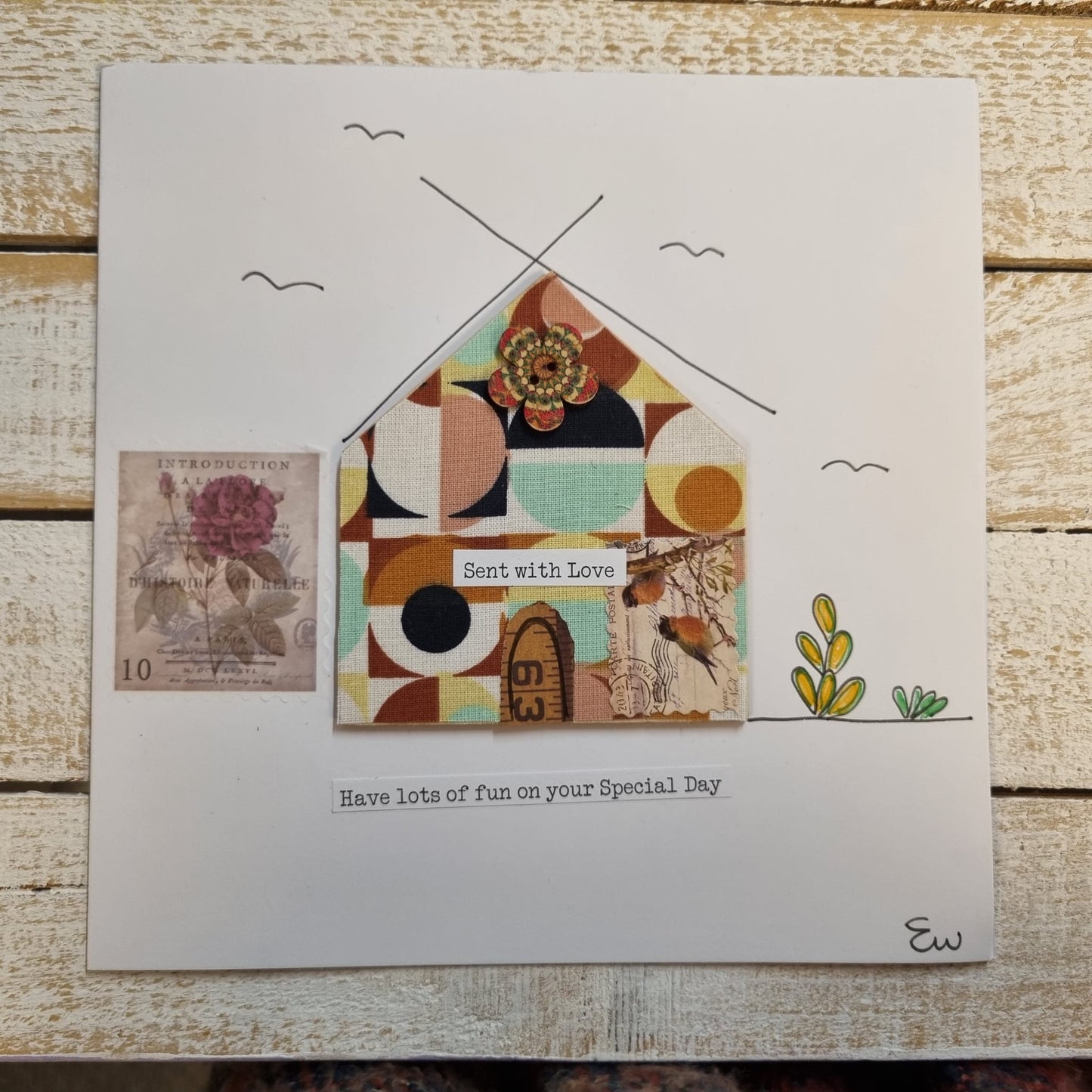 Seaside Canvas Greeting Cards 'Sent With Love'