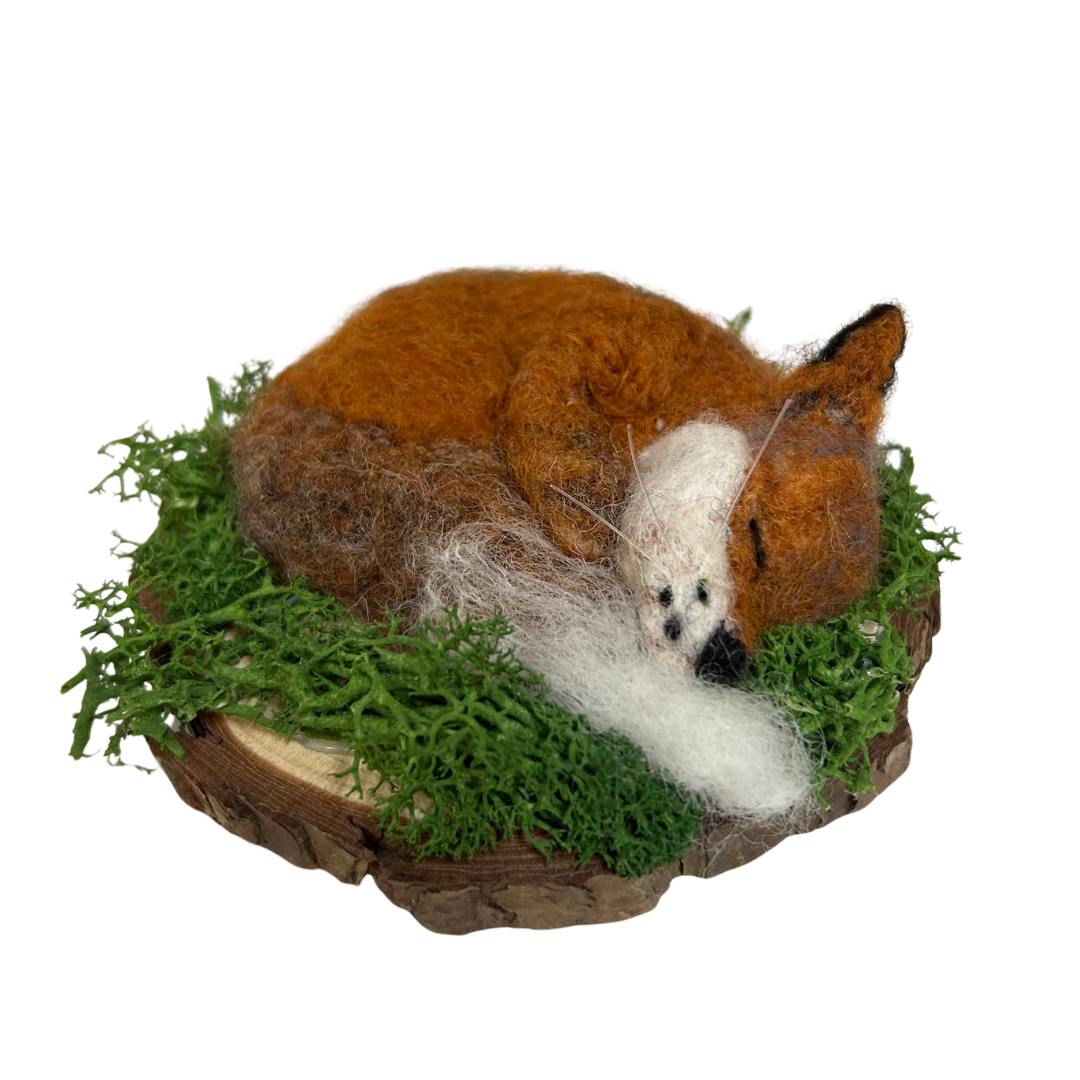 Felted Ornament - Sleeping Fox