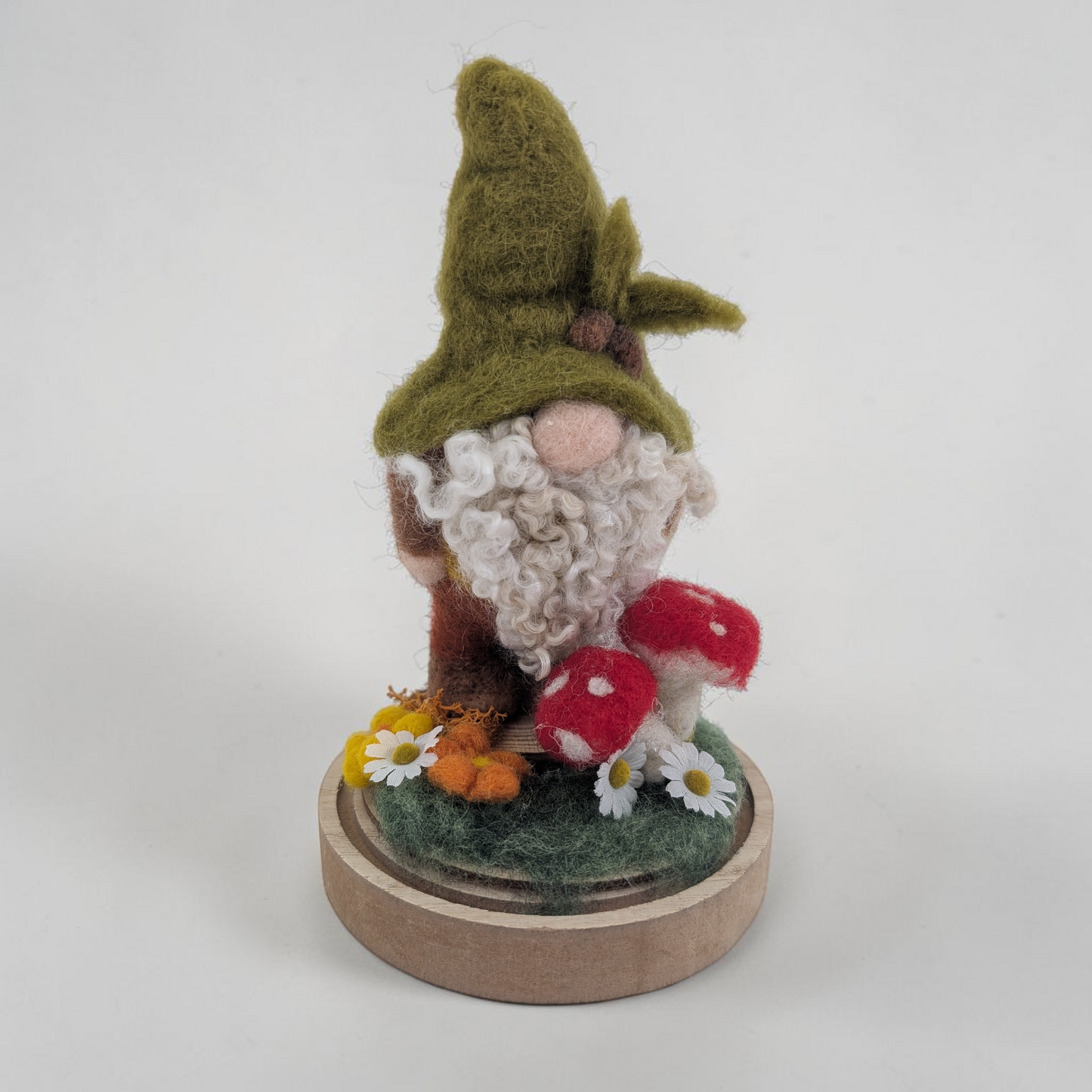 Needle Felted Woodland Gnome Display Dome | Lin Dean
