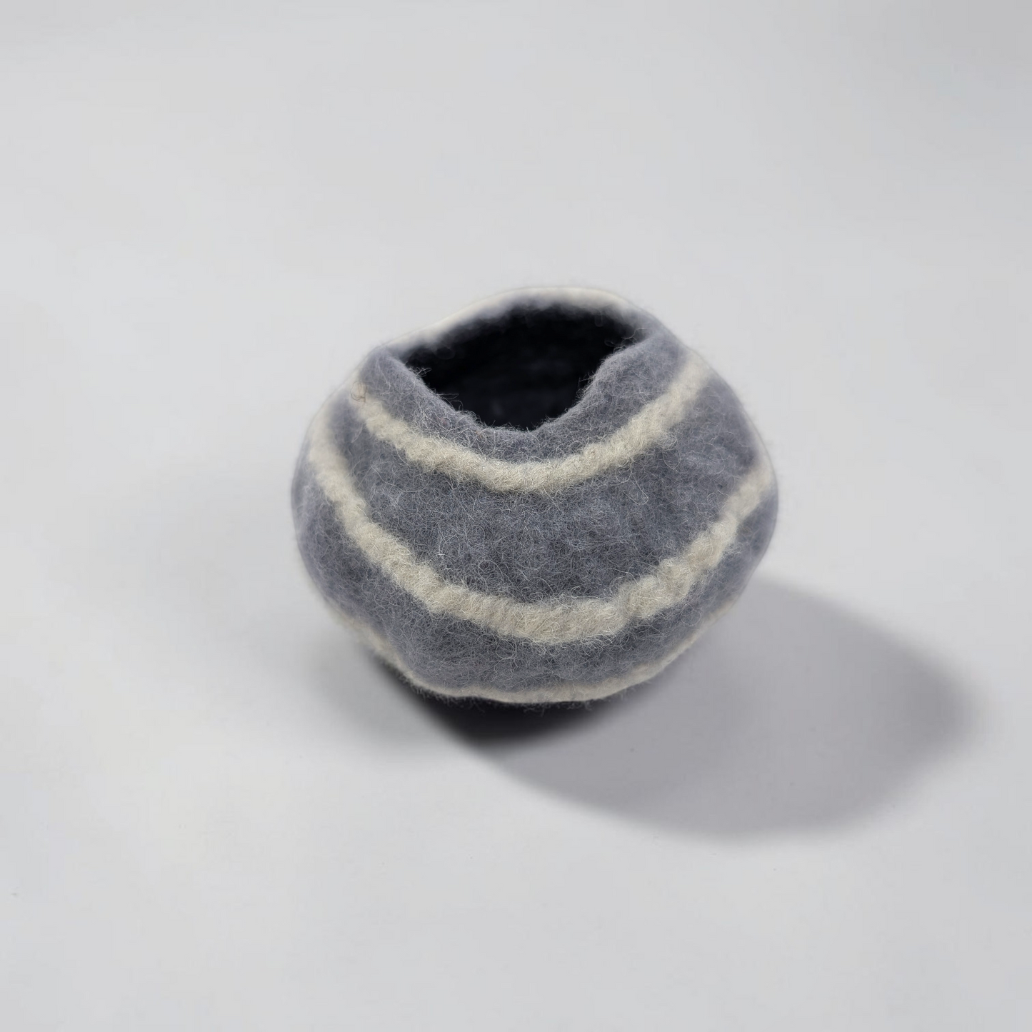Needle Felted Striped Pebble Bowl | Lin Dean