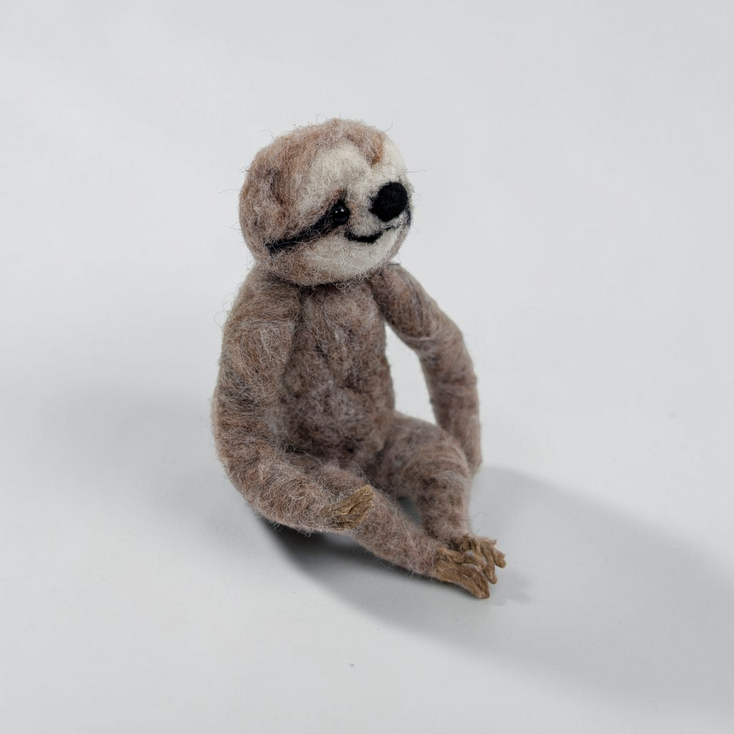 Needle Felted Sitting Sloth Ornament | Lin Dean