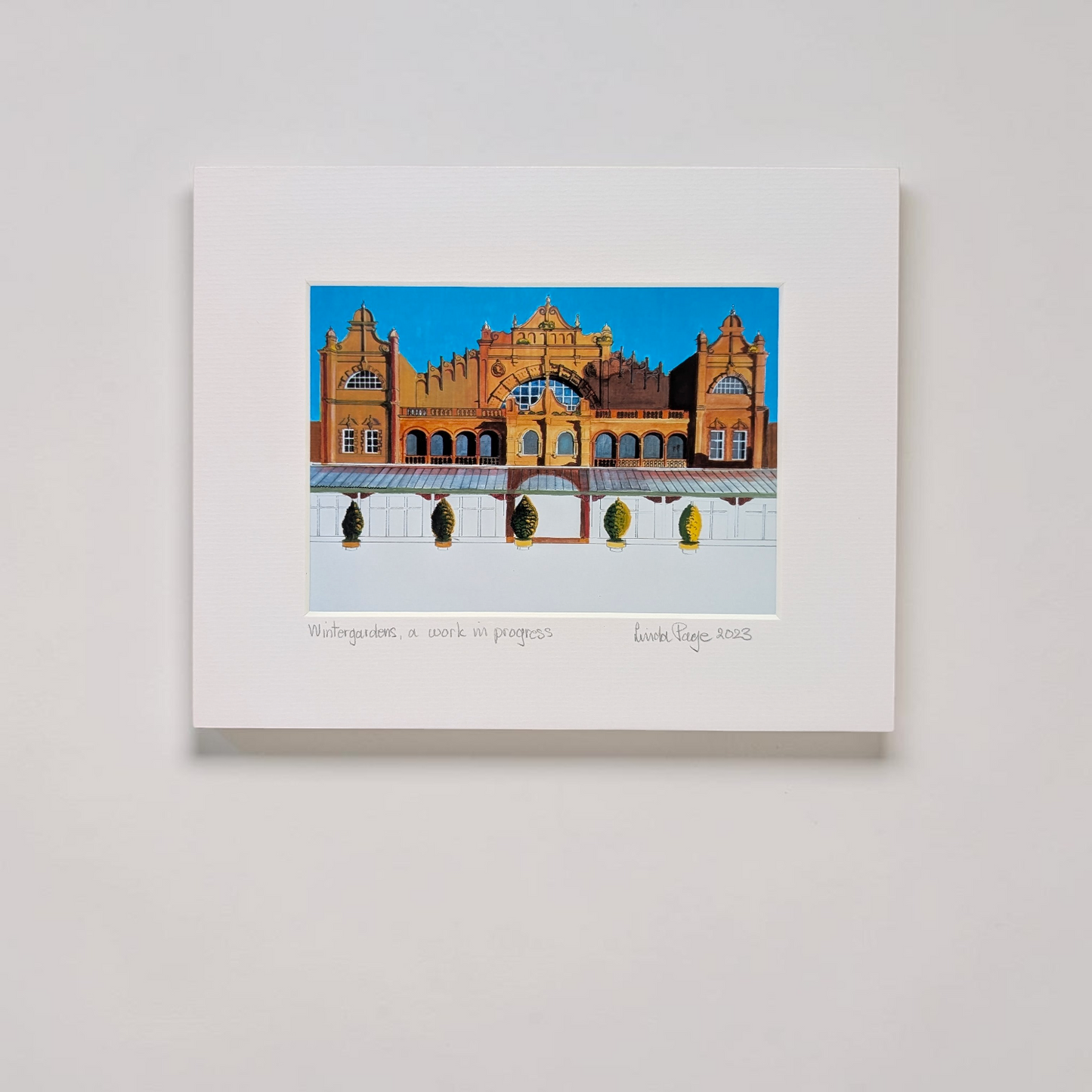 'The Winter Gardens, Morecambe' Mounted Fine Art Print | Linda Page