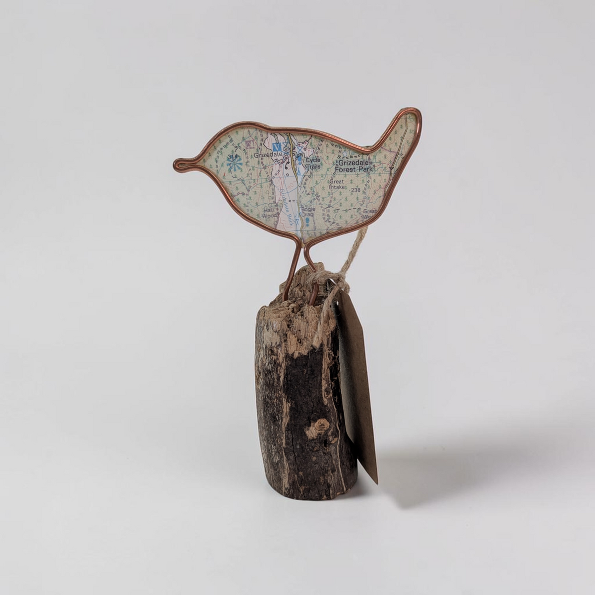 Wire Garden Bird with Vintage Map | Like a Bird out of Wire