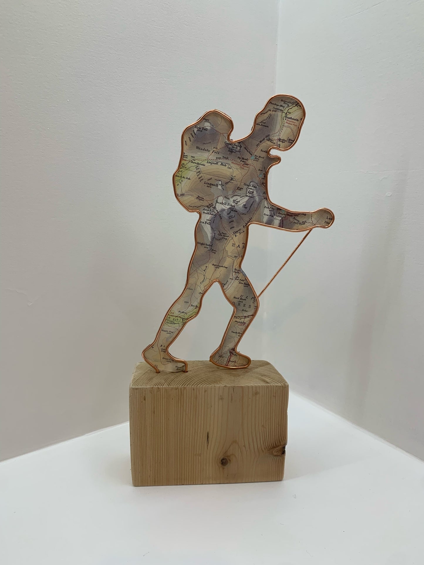 Handmade Wire Sculptures Embellished with Local Maps