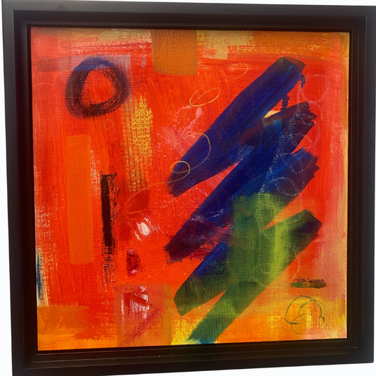 Simply Red by Trish Spence - Framed Mixed Media Original