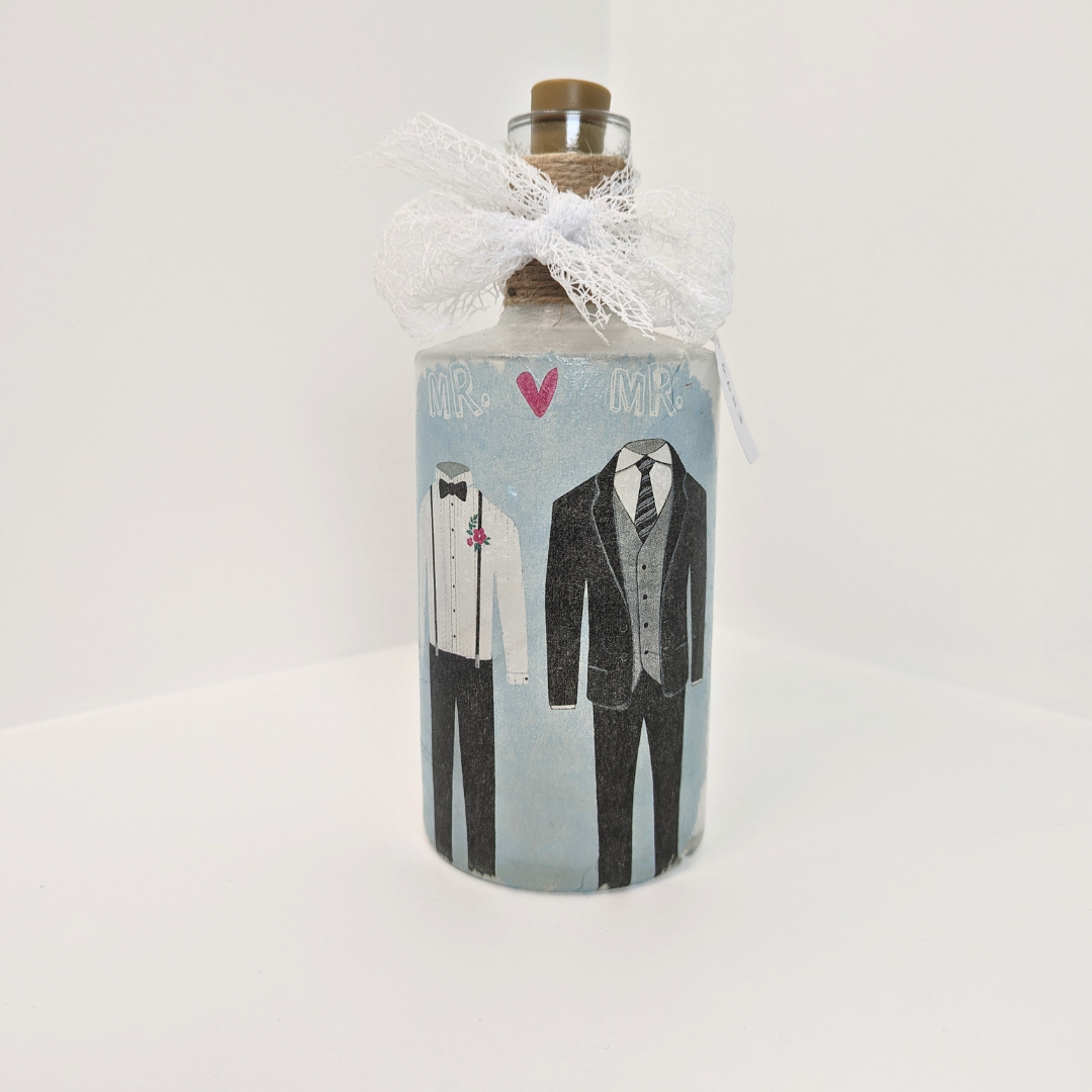 Mr & Mr Decoupage Bottle