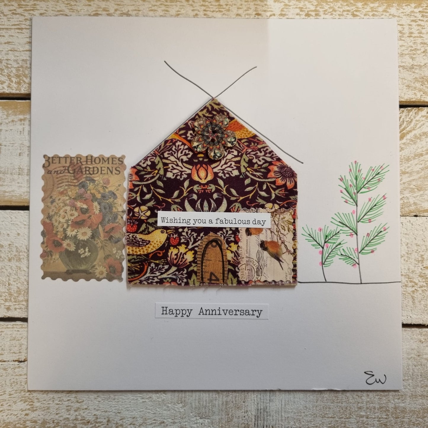 Seaside Canvas Greeting Cards 'Happy Anniversary'