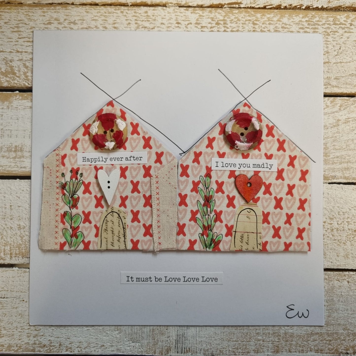 Seaside Canvas Greeting Cards 'Happy Anniversary'