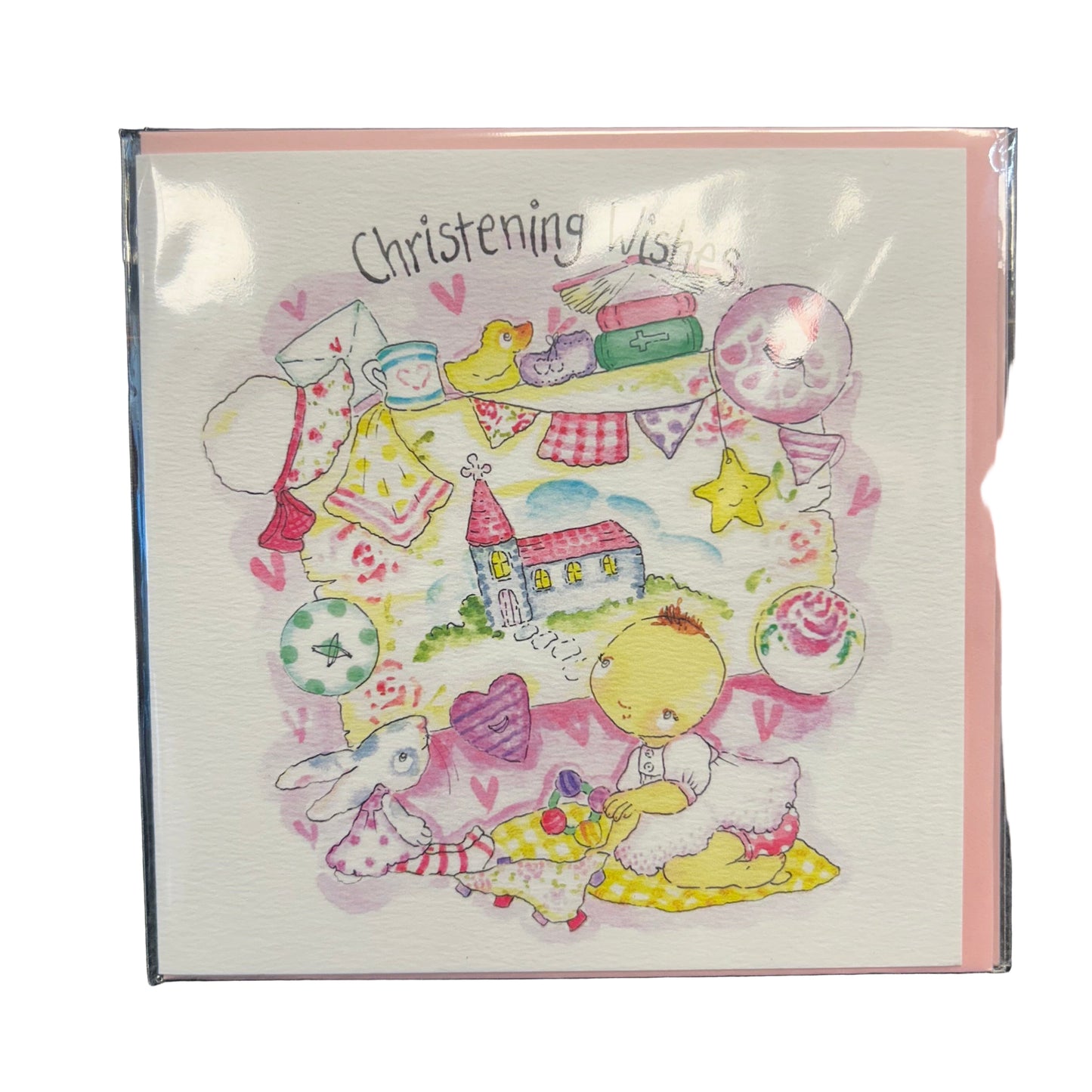 Monkey Boo Cards - Christening Pink