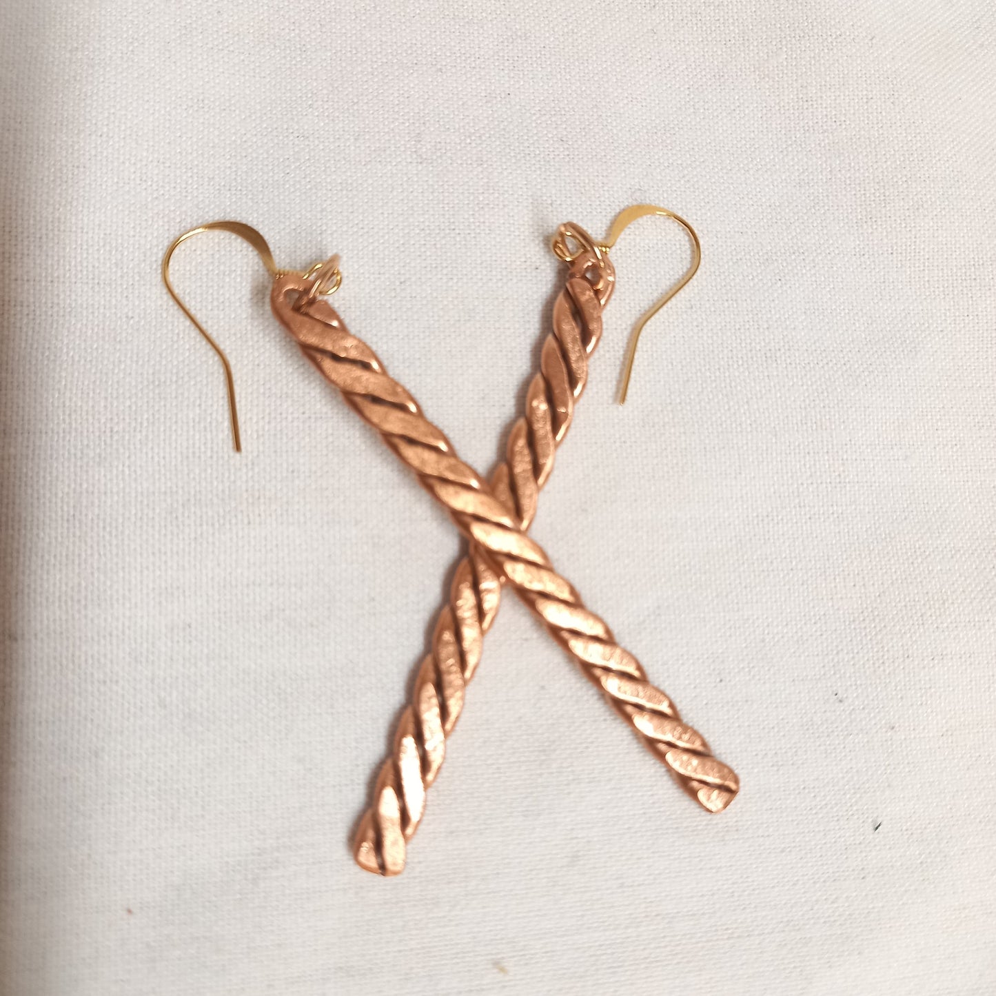 Long Handmade Copper Earrings