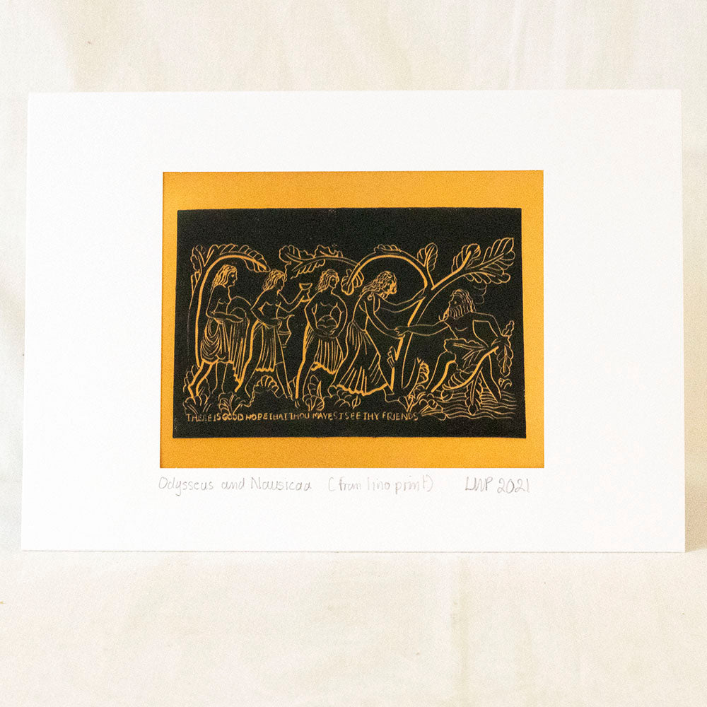 Greetings cards from lino prints