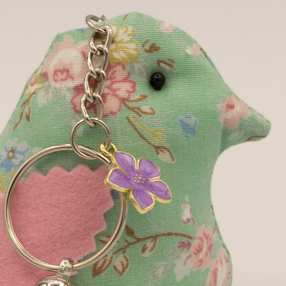 Bird - Textile Art keyring