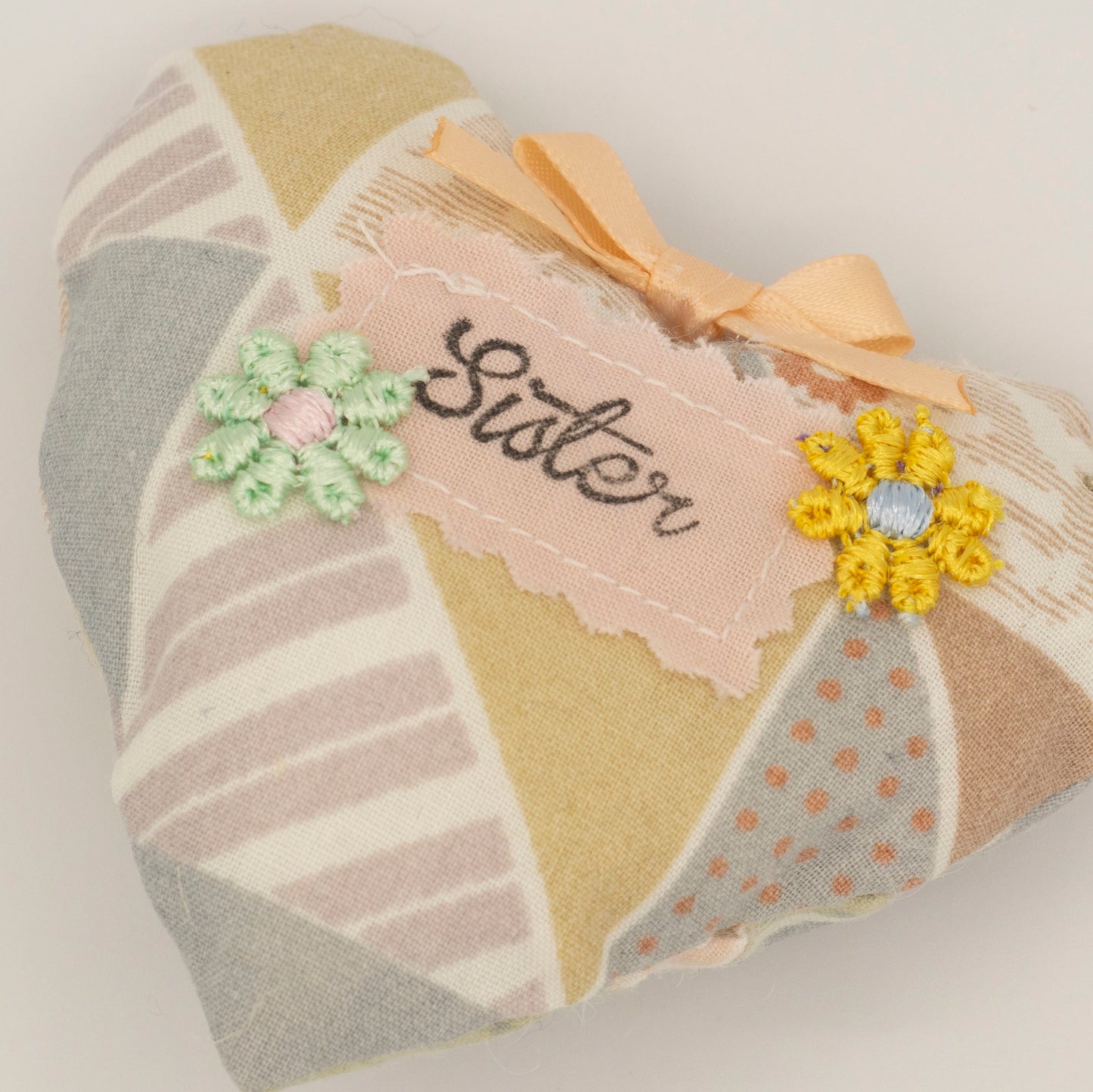 Textile Heart Family Member Keyring