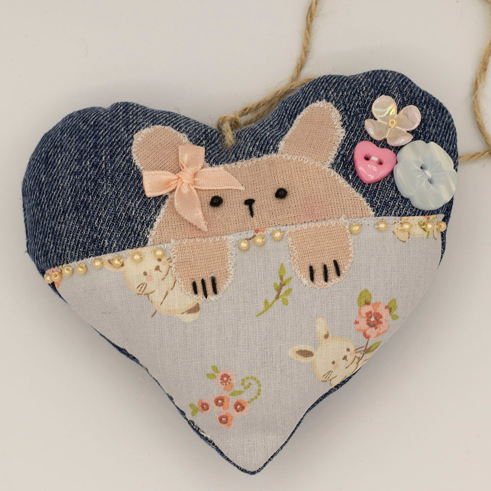 "Denim heart" Hanging decoration