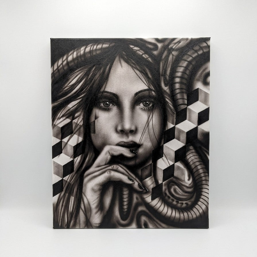 "Monochrome Muse" Original Canvas Painting | Matty Green