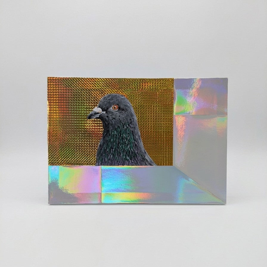 "Holographic Pigeon" Original Mixed-Media Painting | Matty Green