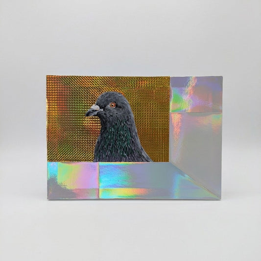 "Holographic Pigeon" Original Mixed-Media Painting | Matty Green
