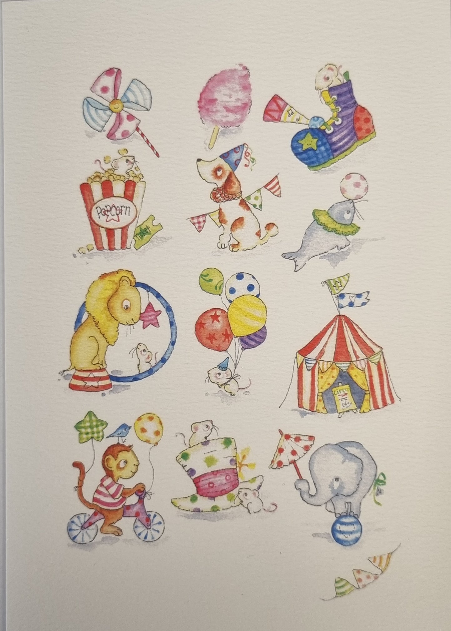 Monkey Boo Cards - Circus