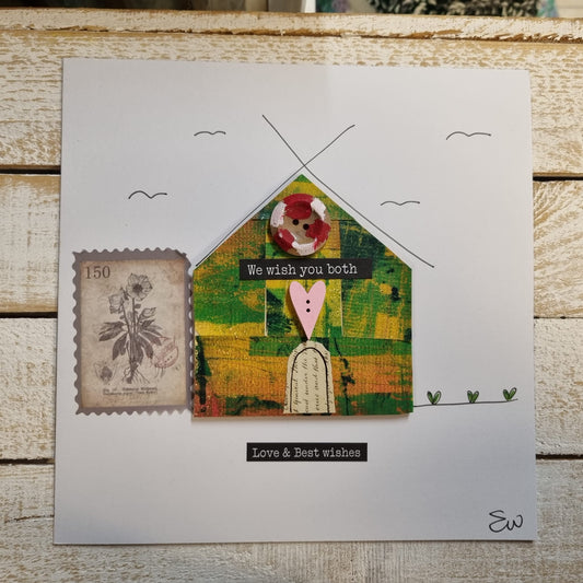 Seaside Canvas Greeting Cards 'Wish you both best wishes'