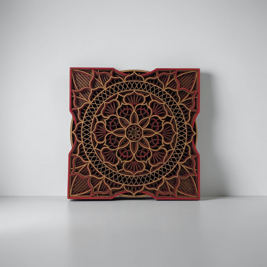 "Floral Mandala" Laser-Cut Wooden Wall Art | Martin Burning Shack