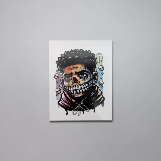 "Neon Calavera" Art Print | Cry Baby Illustrations