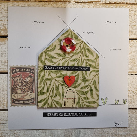 Seaside Canvas Greeting Cards 'Merry Christmas To All'