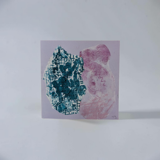 "Echoes in Blue" Original Mixed Media Greeting Card | Trish Spence