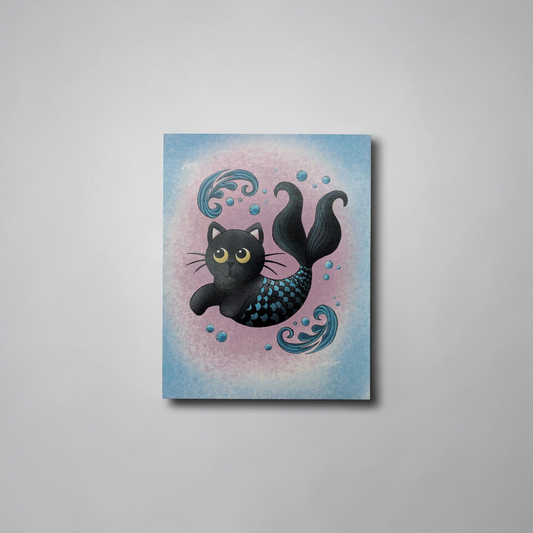 "Mer-Cat Magic" Art Print | Cry Baby Illustrations