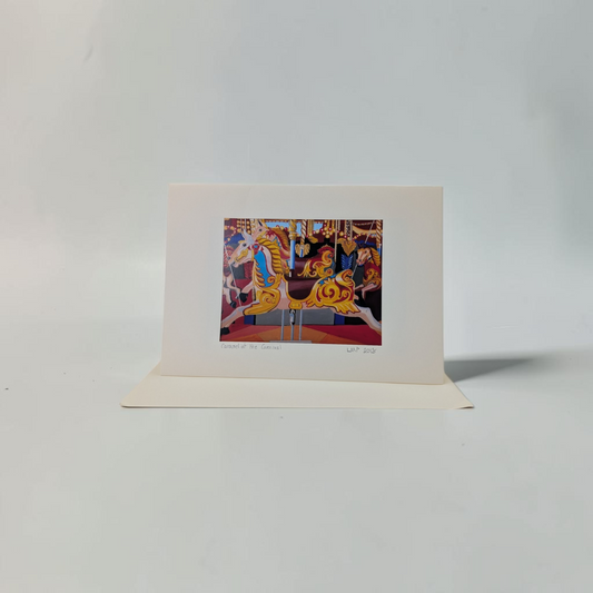 "Carousel, Morecambe Carnival" Greeting Card | Linda Page