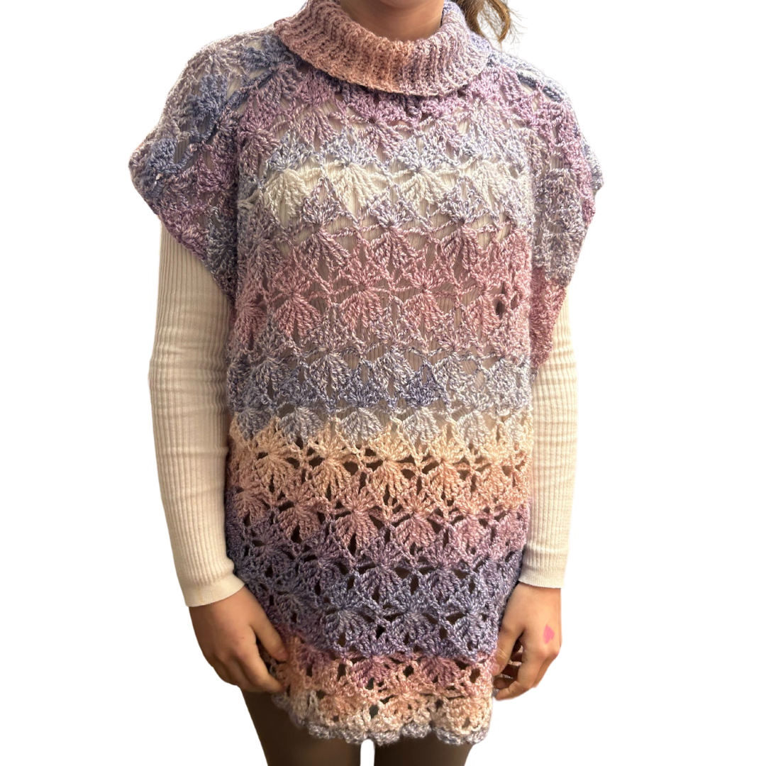 Crochet Roll Neck Poncho