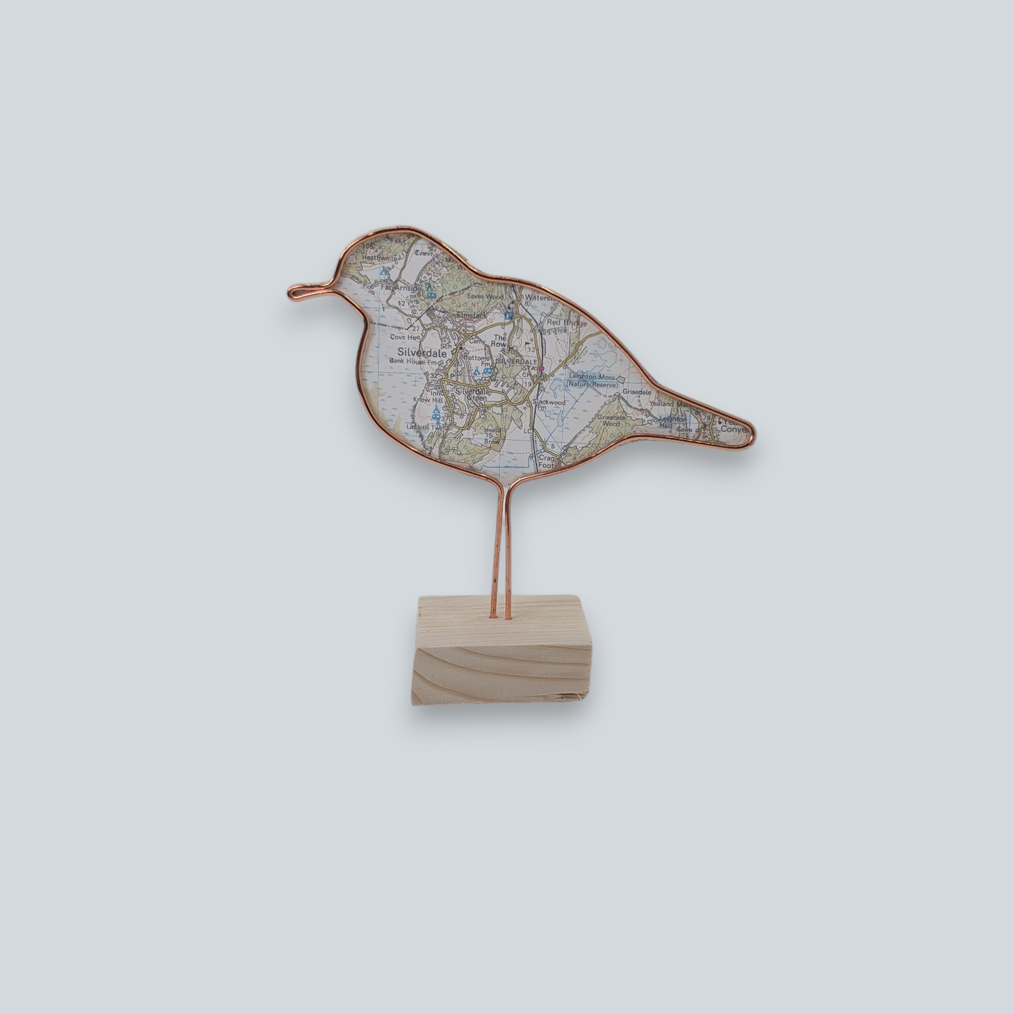 Wire Garden Bird with Vintage Map | Like a Bird out of Wire