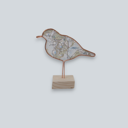 Wire Garden Bird with Vintage Map | Like a Bird out of Wire