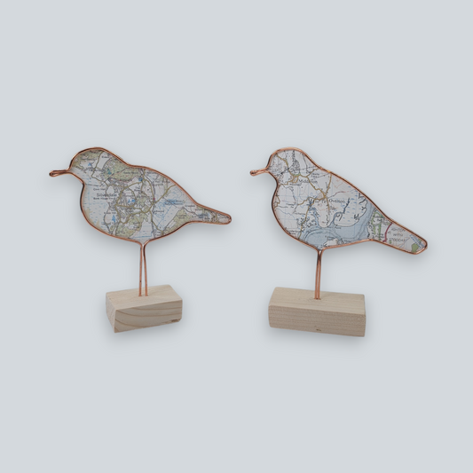 Wire Garden Bird with Vintage Map | Like a Bird out of Wire