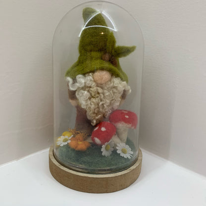 Felted Ornament - Gnome in a Dome