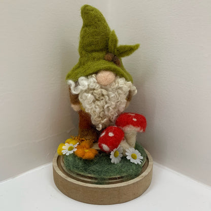Felted Ornament - Gnome in a Dome