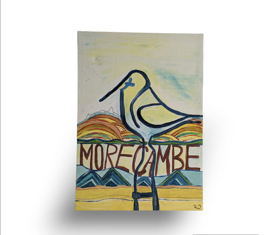 "Morecanbe Bird" Original Ink Embellished Painting