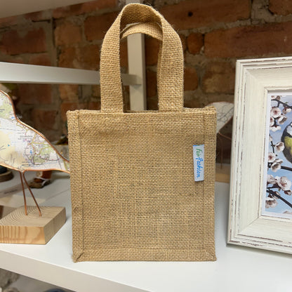 Felted Flower Hessian Bag