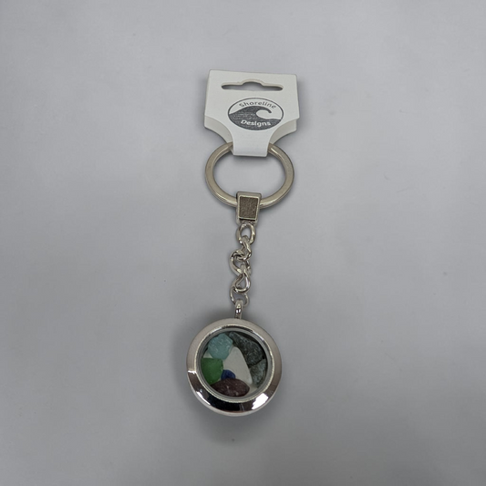 Heysham Map & Sea Glass Keyring | Shoreline Designs