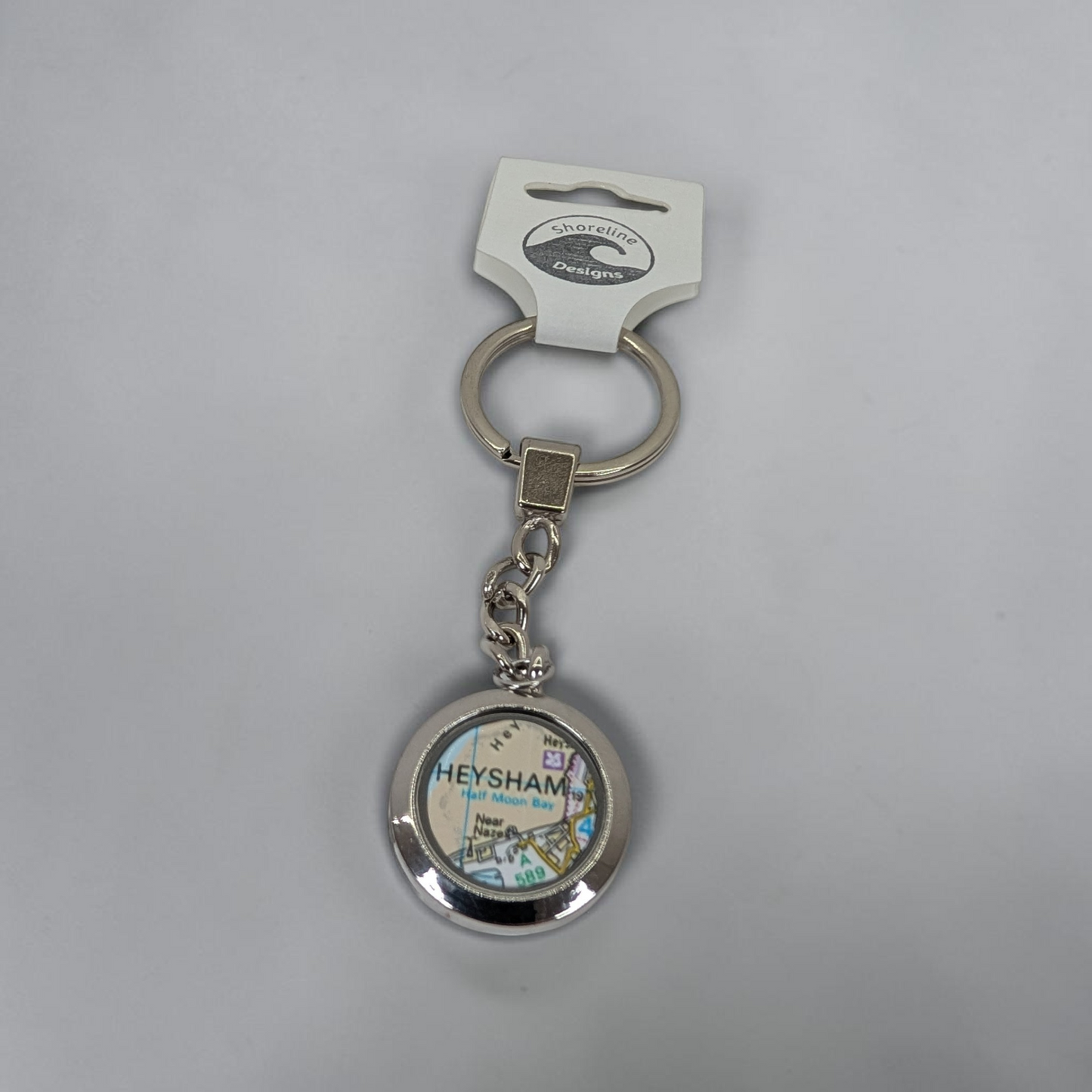Heysham Map & Sea Glass Keyring | Shoreline Designs