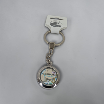 Heysham Map & Sea Glass Keyring | Shoreline Designs