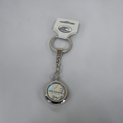 Heysham Map & Sea Glass Keyring | Shoreline Designs
