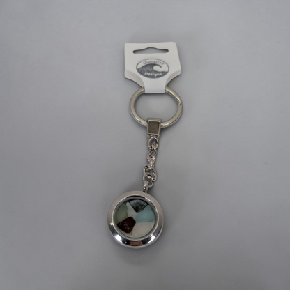 Heysham Map & Sea Glass Keyring | Shoreline Designs