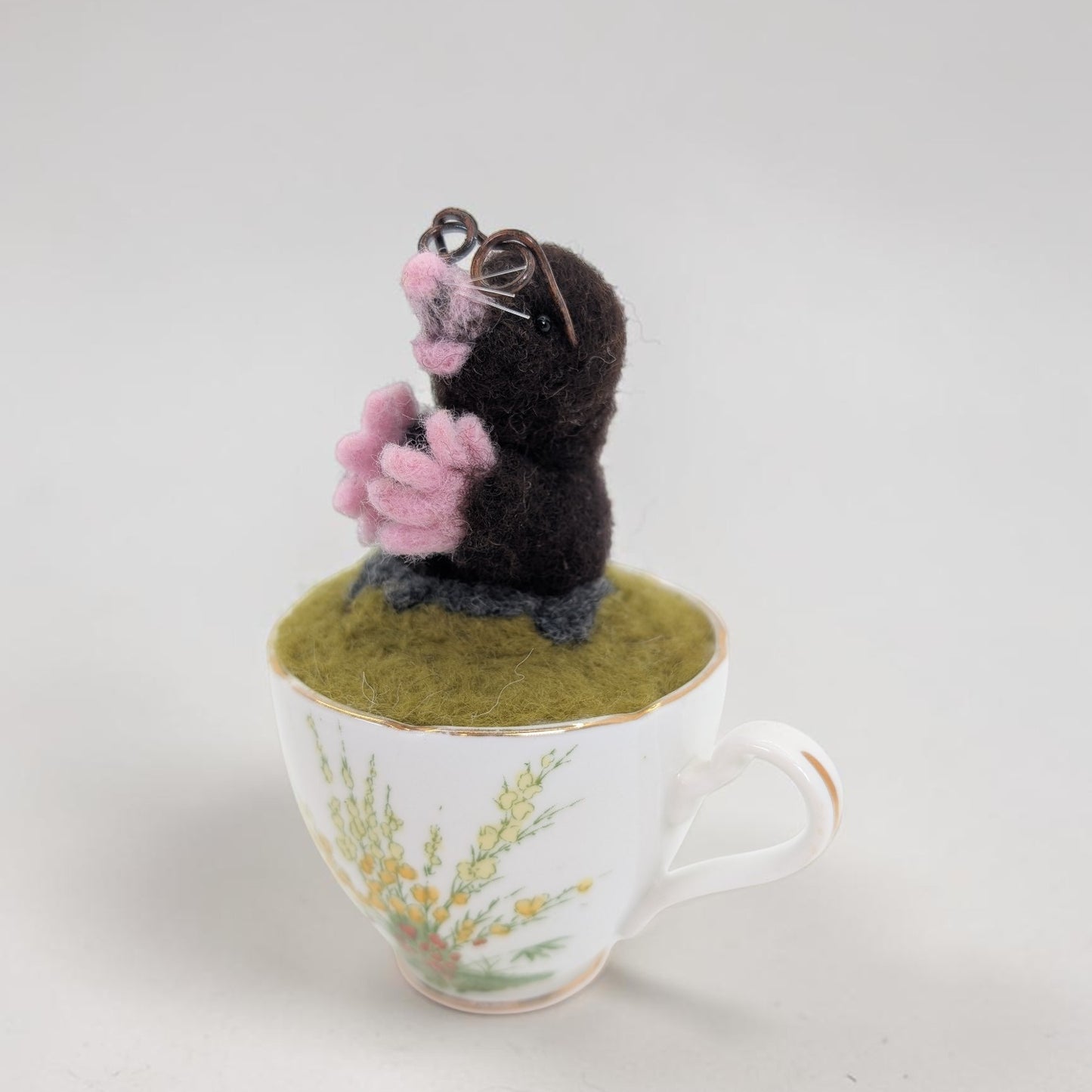 Mole in a Teacup Ornament | Lin Dean