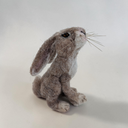 Needle Felted Sitting Rabbit Ornament | Lin Dean