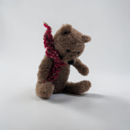 Needle Felted Teddy Bear with Scarf | Lin Dean