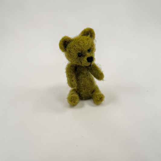 Needle Felted Green Teddy Bear Ornament | Lin Dean