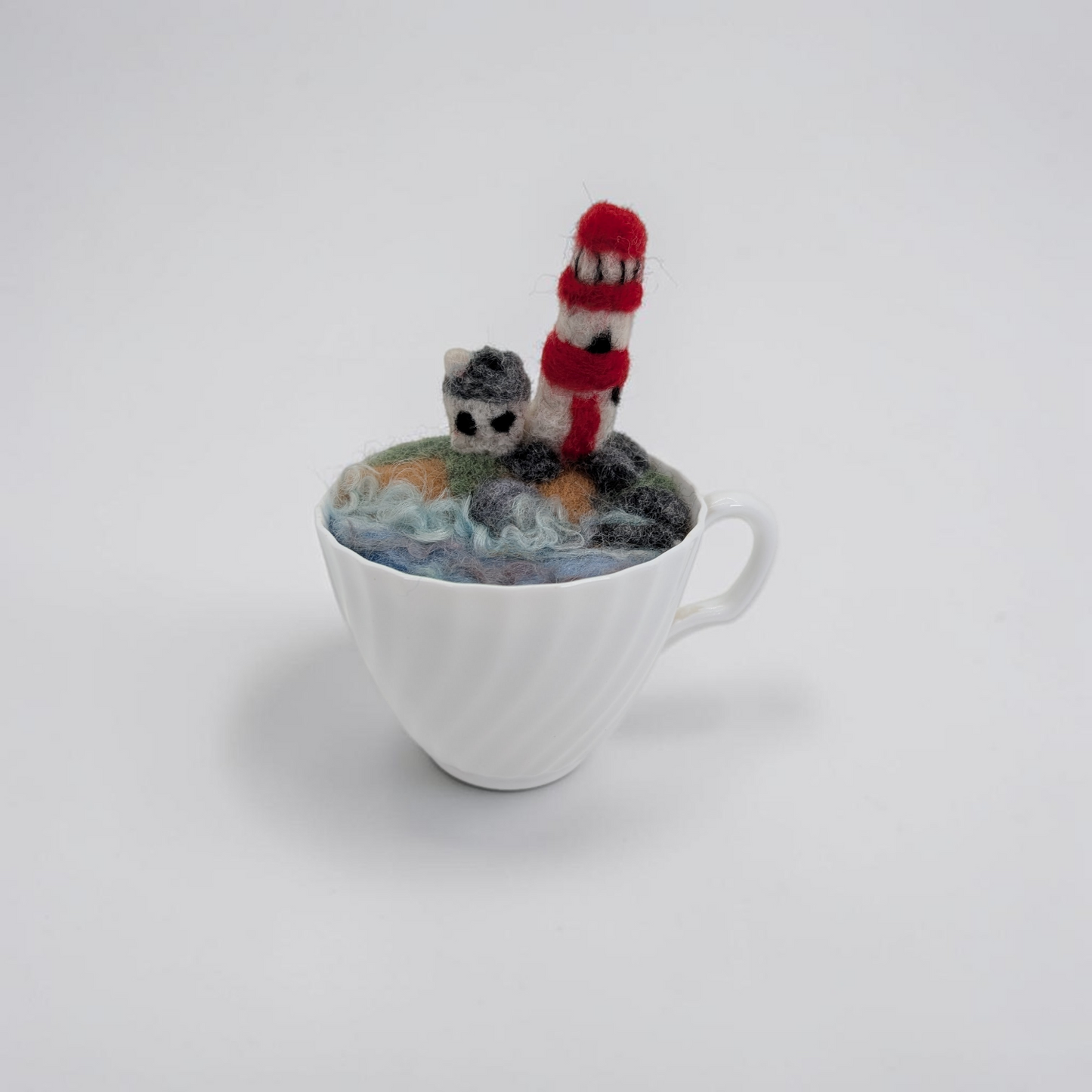 Lighthouse in a Teacup Ornament | Lin Dean