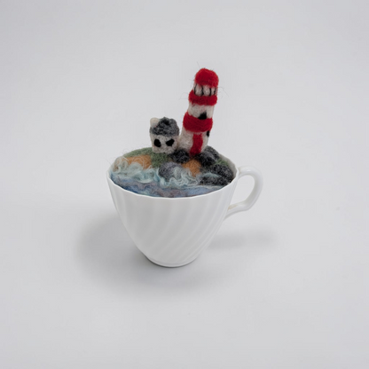 Lighthouse in a Teacup Ornament | Lin Dean